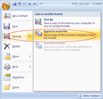 How to Export a vCard from Outlook 2007 Step 4