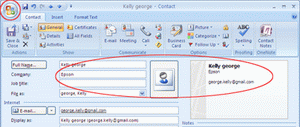 How to Export a vCard from Outlook 2007 Step 3