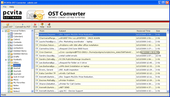 to convert ost to pst outlook 2007/2003 a hierarchical folder preview