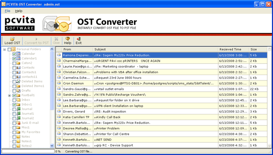 conversion process to show how to convert ost to pst outlook 2010/2007/2003