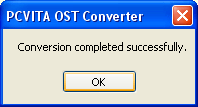 conformation message to show OST to PST conversion is over